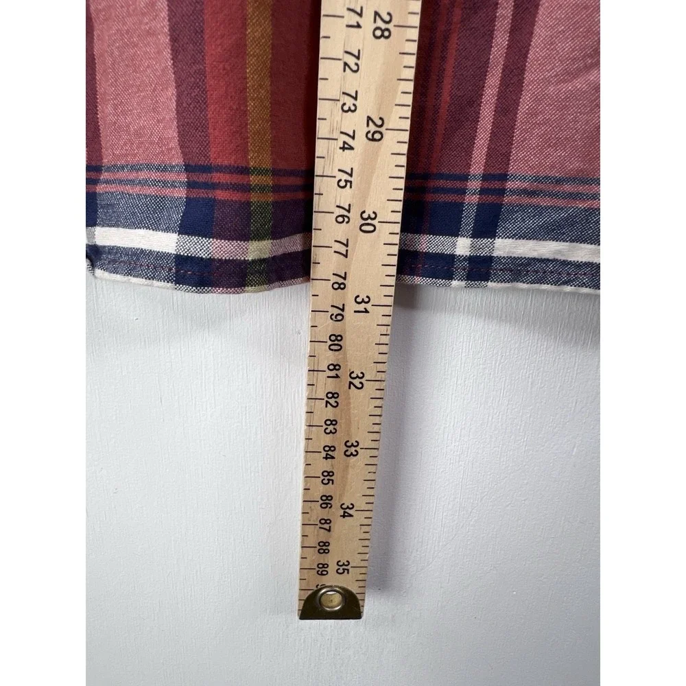 The North‎ Face Shirt Mens XXL Orange/Yellow Plaid Long Sleeve Button Down CB43
